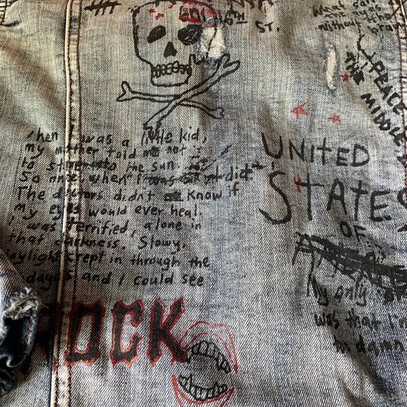 Jordan Craig Legacy Edition Graffiti Denim Jacket - Picture 9 of 12